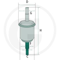 Kraftstofffilter 2x 6/8 mm