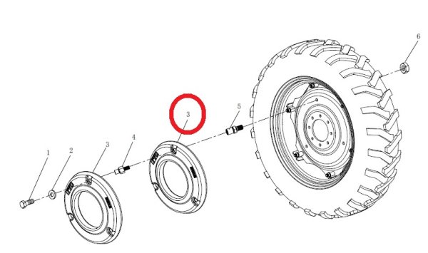 Radgewicht 50Kg für 12.4-28 YTO MF504