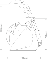 Greifschaufel MINI 1,20m Volumen 0,39m³