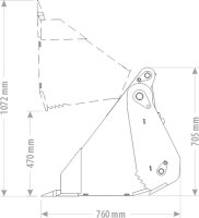 Klappschaufel 4 in 1 MINI  1,00m Volumen 0,21m³