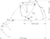Hochkippschaufel mit Gebiss 1,40m Volumen 0,50m³