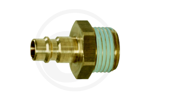 Messing-Stecknippel mit Außengewinde