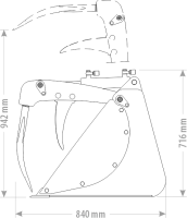 Krokodilschaufel MINI 1,50m Volumen 0,54m³