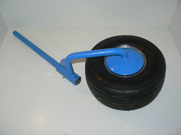 Stützrad für Bandwender breite Räder blau
